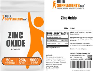 Zinc Oxide Powder 50 mg label