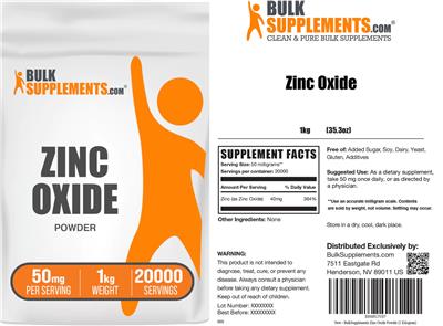 Zinc Oxide Powder 50 mg label