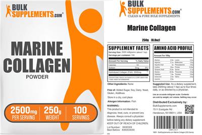 Marine Collagen Powder 2500 mg label