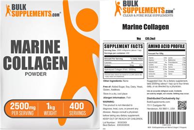 Marine Collagen Powder 2500 mg label