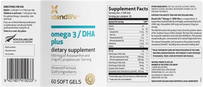 Omega 3/DHA Plus label