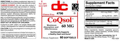 CoQsol 60 mg label