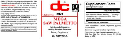 Mega Saw Palmetto label