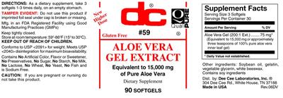 Aloe Vera Gel Extract label