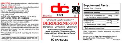 Berberine-500 label
