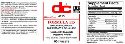 Formula 115 label