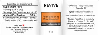 Frankincense (Boswelia carterii) label