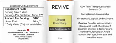 Litsea (May Chang) label