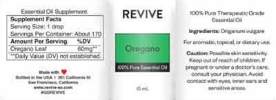 Oregano label
