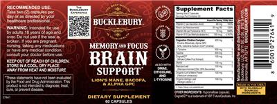 Memory and Focus Brain Support label