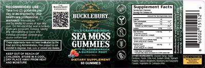 Wild Crafted Irish Sea Moss Gummies label