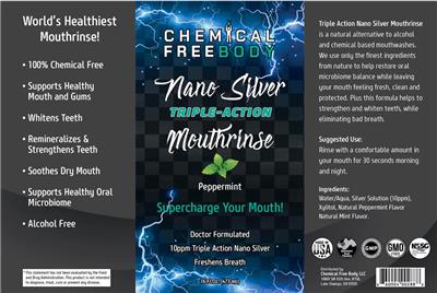 Nano Silver Triple-Action Mouthrinse Peppermint label