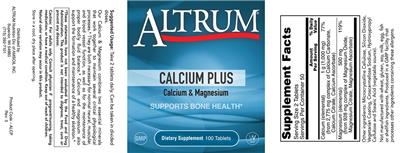 Calcium Plus Calcium & Magnesium label