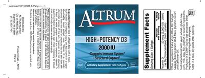 High-Potency D3 2000 IU label
