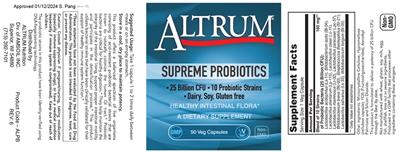 Supreme Probiotics label