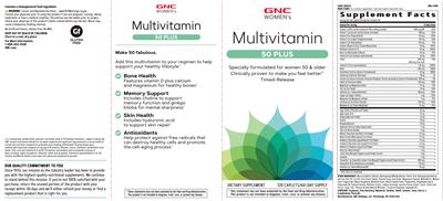 Multivitamin 50 Plus label