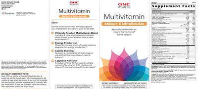 Multivitamin Energy & Metabolism by GNC Women's: Drug Interactions