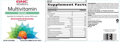 Multivitamin 50 Plus Assorted Fruit Gummies label