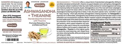 Ashwagandha + Theanine label