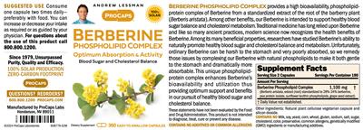 Berberine Phospholipid Complex label
