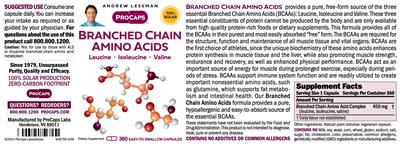 Branched Chain Amino Acids label
