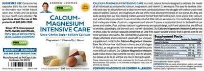 Calcium-Magnesium Intensive Care label