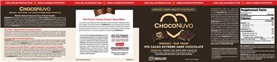 ChocoNuvo 91% Cacao Extreme Dark Chocolate label