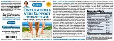 Circulation & Vein Support for Healthy Legs label