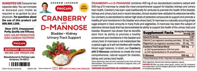 Cranberry with D-Mannose label