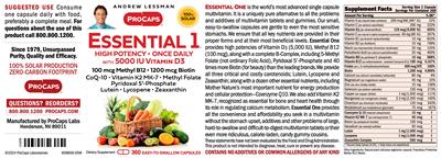 Essential 1 with 5000 IU Vitamin D3 label