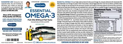 Essential Omega-3 Natural Mint label