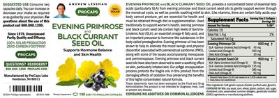Evening Primrose and Black Currant Seed Oil label