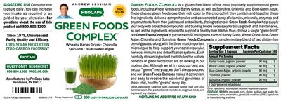 Green Foods Complex label