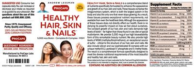 Healthy Hair, Skin & Nails label