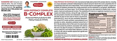 High Potency B-Complex label