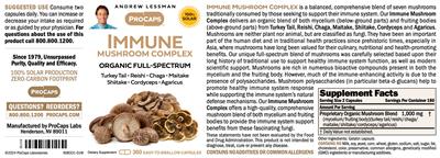 Immune Mushroom Complex label