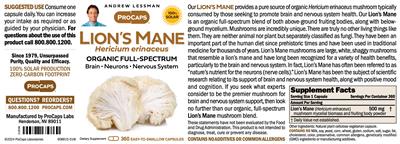 Lion's Mane label
