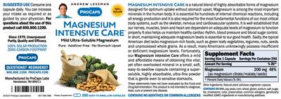 Magnesium Intensive Care label