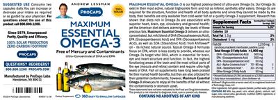 Maximum Essential Omega-3 label