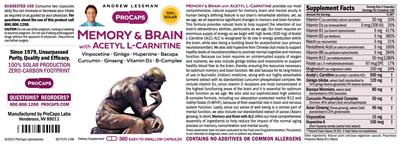 Memory & Brain with Acetyl L-Carnitine label