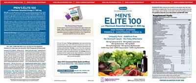 Men's Elite 100 with Maximum Essential Omega-3 500 mg label