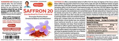 Saffron 20 label
