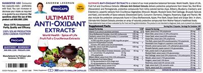 Ultimate Anti-Oxidant Extracts label