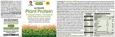Ultimate Plant Protein Unflavored label