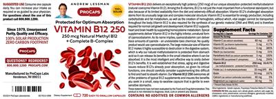 Vitamin B12 250 label