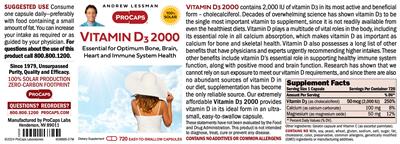 Vitamin D3 2000 label