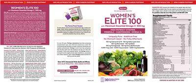 Women's Elite 100 with Maximum Essential Omega-3 500 mg label