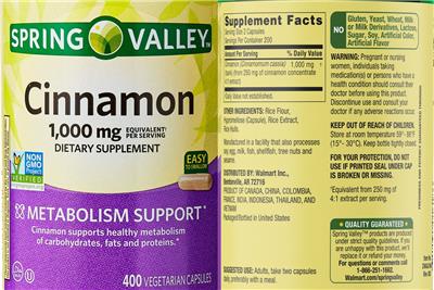 Cinnamon 1,000 mg label