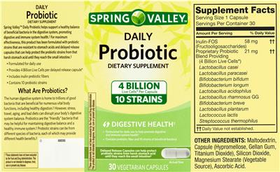 Daily Probiotic label