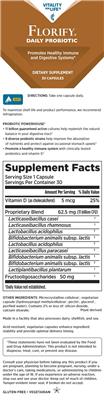 Florify Daily Probiotic label